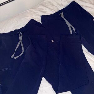 2 Navy Blue Figs scrub pants